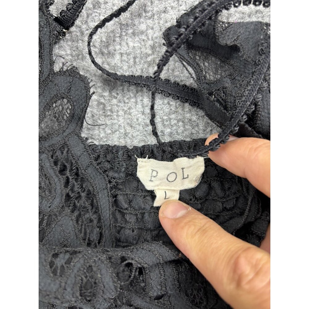 POL Black Lace Ruffle Tank Top - Picture 4 of 6